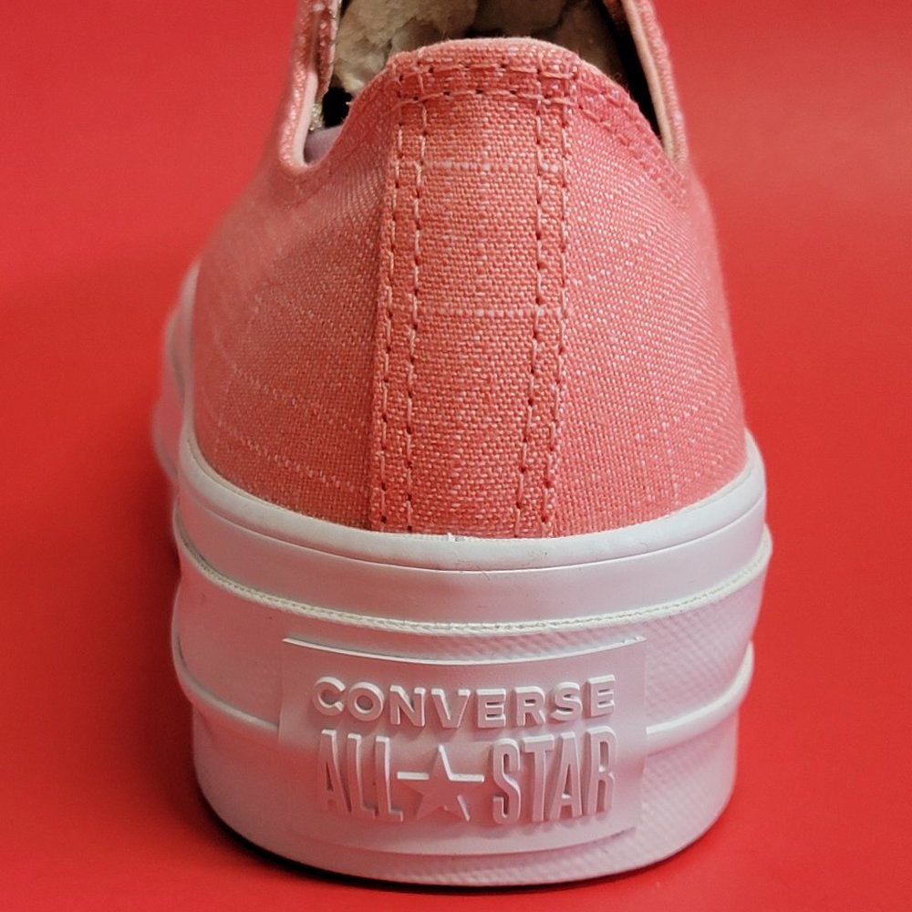 Converse Women's CTAS Ox Lift Platform 560675C  Pink/Driftwood/White - Picture 10 of 12